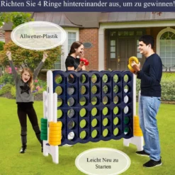 4-Gewinnt-Riesen-Spielset für Kinder und Erwachsene 120 x 42 x 104 cm Grau + Dunkelblau
