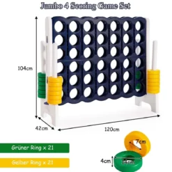4-Gewinnt-Riesen-Spielset für Kinder und Erwachsene 120 x 42 x 104 cm Grau + Dunkelblau