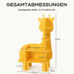 Giraffe Bücherregal für Kinder Spielzeug-Aufbewahrungsorganisator mit offenen Regalen