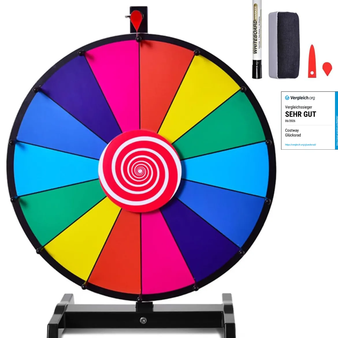 24" Glücksrad Spielzeug Farbe Rad Spiele für Lotteriespiele Wortspiele φ60cm
