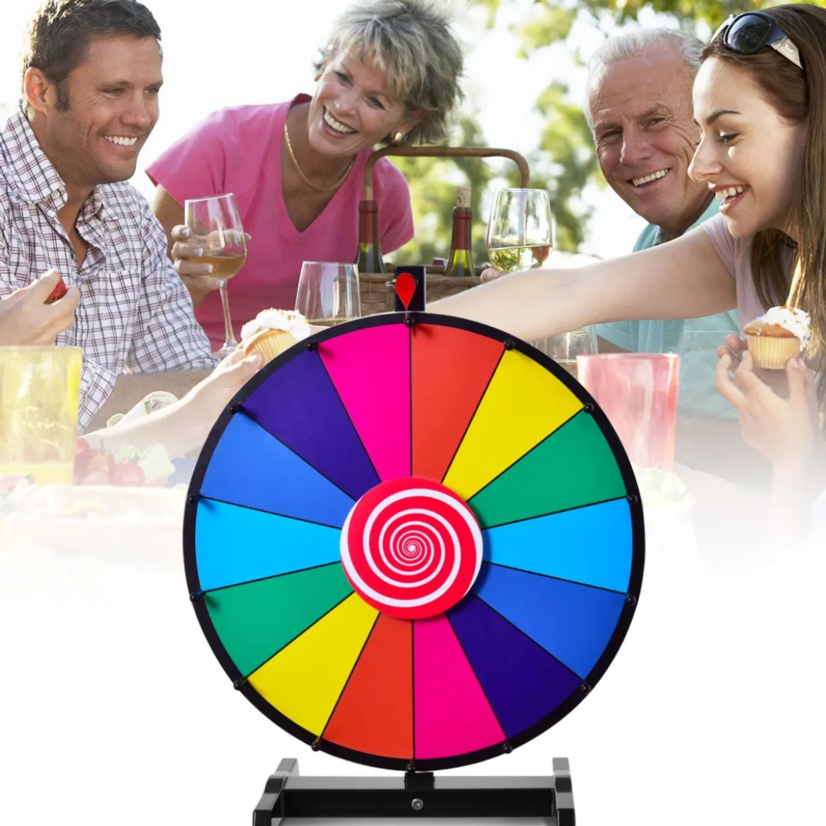 24" Glücksrad Spielzeug Farbe Rad Spiele für Lotteriespiele Wortspiele φ60cm