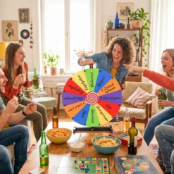 Glücksrad zum Drehen 60 cm Roulette-Spinner mit Ständer & 12 Wiederbeschreibbaren Feldern