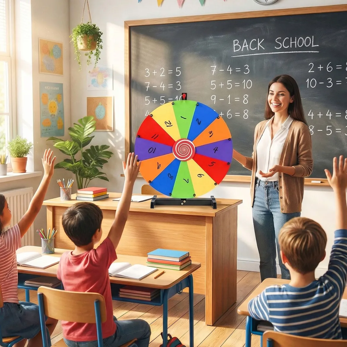 Glücksrad zum Drehen 60 cm Roulette-Spinner mit Ständer & 12 Wiederbeschreibbaren Feldern
