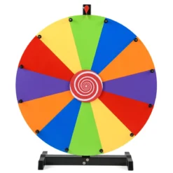 Glücksrad zum Drehen 60 cm Roulette-Spinner mit Ständer & 12 Wiederbeschreibbaren Feldern