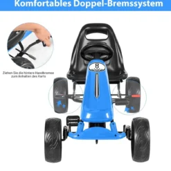 Gokart mit verstellbarem Sitz Racing Gokart mit Pedalen für Kinder 100 x 58,5 x 62 cm Blau