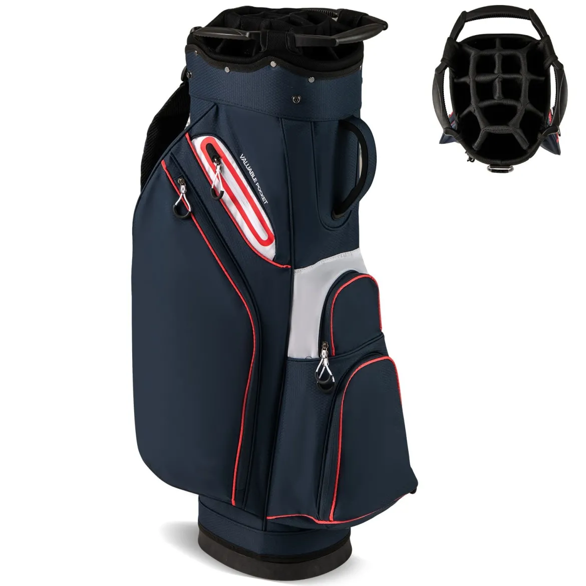 Golfbag Leichtes Golf Cart Bag mit 14 er Unterteilung Wasserabweisende Golftasche Marineblau
