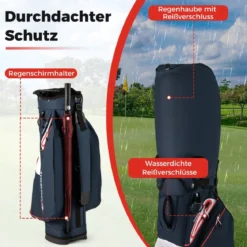 Golfbag Leichtes Golf Cart Bag mit 14 er Unterteilung Wasserabweisende Golftasche Marineblau
