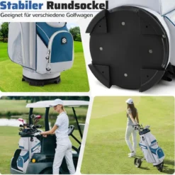 Golfbag mit 14 er Unterteilung & Tragegurt & Regenhaube & 11 Taschen Leichtes Golf Cart Bag Marineblau