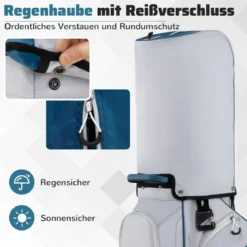 Golfbag mit 14 er Unterteilung & Tragegurt & Regenhaube & 11 Taschen Leichtes Golf Cart Bag Marineblau