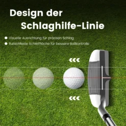 Golf Chipper 89 cm Golfschläger mit Edelstahlkopf & Rutschfester Griff für Rechtshänder Silber