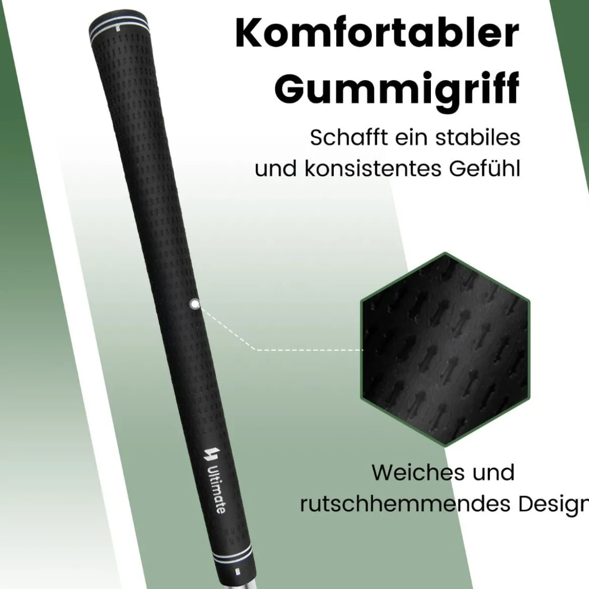 Golf Chipper 89 cm Golfschläger mit Edelstahlkopf & Rutschfester Griff für Rechtshänder Silber
