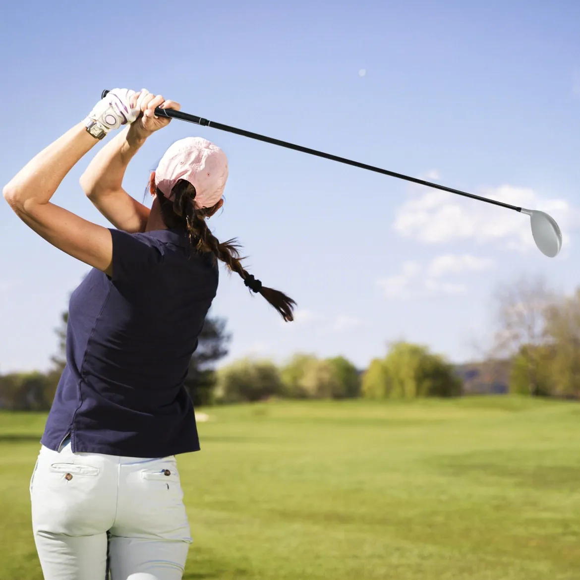 Golf Driver für Damen 460CC Golfschläger aus Aluminium für Rechtshänder mit Schlägerhaube & Graphitschaft