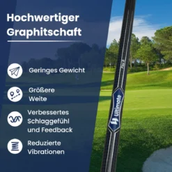 Golf Driver für Herren 460CC Golfschläger aus Aluminium für Rechtshänder mit Schlägerhaube & Graphitschaft