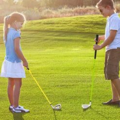 Golf Eisen 7 für Kinder mit Schlägerhaube Golf-Eisen Einzel aus Aluminium für Rechtshänder