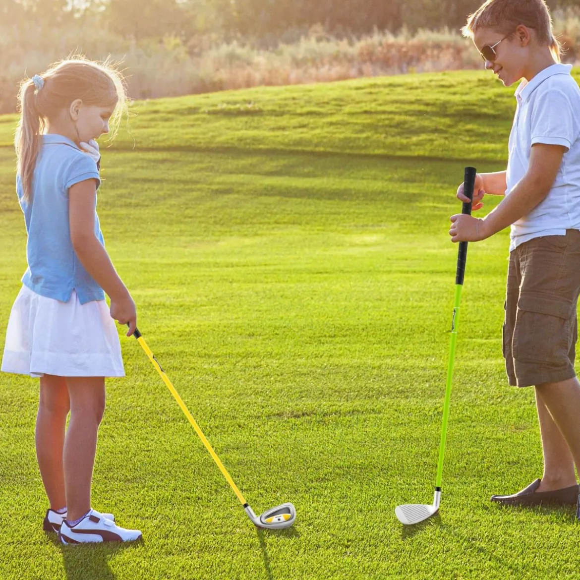 Golf Eisen 7 für Kinder mit Schlägerhaube Golf-Eisen Einzel aus Aluminium für Rechtshänder