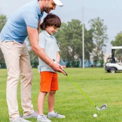 Golf Eisen 7 für Kinder mit Schlägerhaube Golf-Eisen Einzel aus Aluminium für Rechtshänder