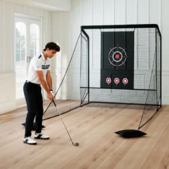 Golfnetz Golf-Übungsnetz mit Zielscheibe klappbaren Seitenteilen & Bodennetz 300 x 214 x 225 cm