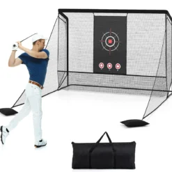 Golfnetz Golf-Übungsnetz mit Zielscheibe klappbaren Seitenteilen & Bodennetz 326 x 305 x 225 cm