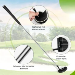 Golf Putter 89 cm Mallet-Putter aus Edelstahl mit Edelstahlkopf & Rutschfester Griff
