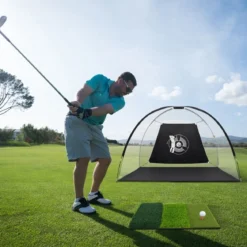 Golf Schlagmatte 3 Farben langes und kurzes Gras klappbar mit 2 Teehaltern 42 x 65 cm Grün