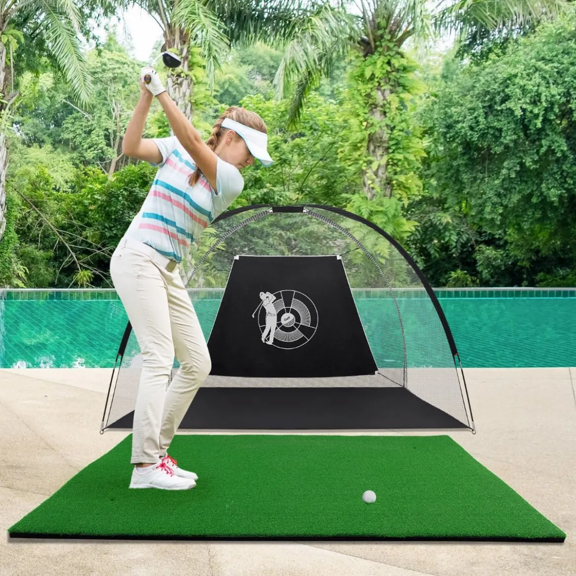Golf-Schlagmatte Standard-Golf-Übungsmatte mit Echtem Gefühl 1,5 x 1 m Grün