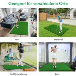 Golf-Schlagmatte Standard-Golf-Übungsmatte mit Echtem Gefühl 1,5 x 1 m Grün
