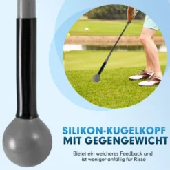 Golfschwungtrainer-Hilfe 80cm Golf Trainingshilfe mit Gewichts-Kopf für Griff Rhythmus Flexibilität Balance Grau