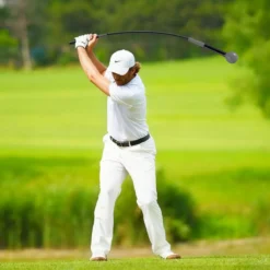 Golfschwungtrainer-Hilfe 100cm Golf Trainingshilfe mit Gewichts-Kopf für Griff Rhythmus Flexibilität Balance Grau