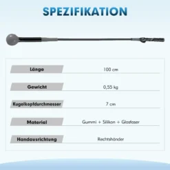 Golfschwungtrainer-Hilfe 100cm Golf Trainingshilfe mit Gewichts-Kopf für Griff Rhythmus Flexibilität Balance Grau