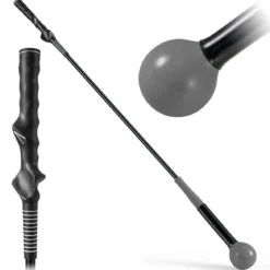 Golfschwungtrainer-Hilfe 100cm Golf Trainingshilfe mit Gewichts-Kopf für Griff Rhythmus Flexibilität Balance Grau