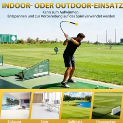 Golfschwungtrainer-Hilfe 100cm Golf Trainingshilfe mit Gewichts-Kopf für Griff Rhythmus Flexibilität Balance Gelb