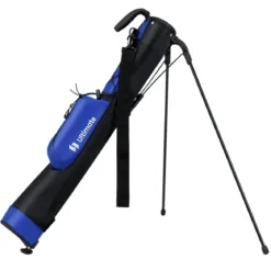Golf-Standtasche Golfbag mit 2 er Unterteilung & Regenhaube Golftasche leicht mit Schultergurt Blau
