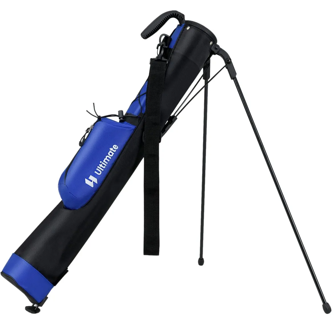 Golf-Standtasche Golfbag mit 2 er Unterteilung & Regenhaube Golftasche leicht mit Schultergurt Blau
