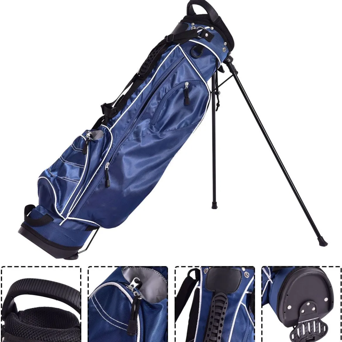 Golftasche 9 inch Golfbag Pencil Bag Profi-Reisebag Ständerbag mit Kopfteil und Tragegurt