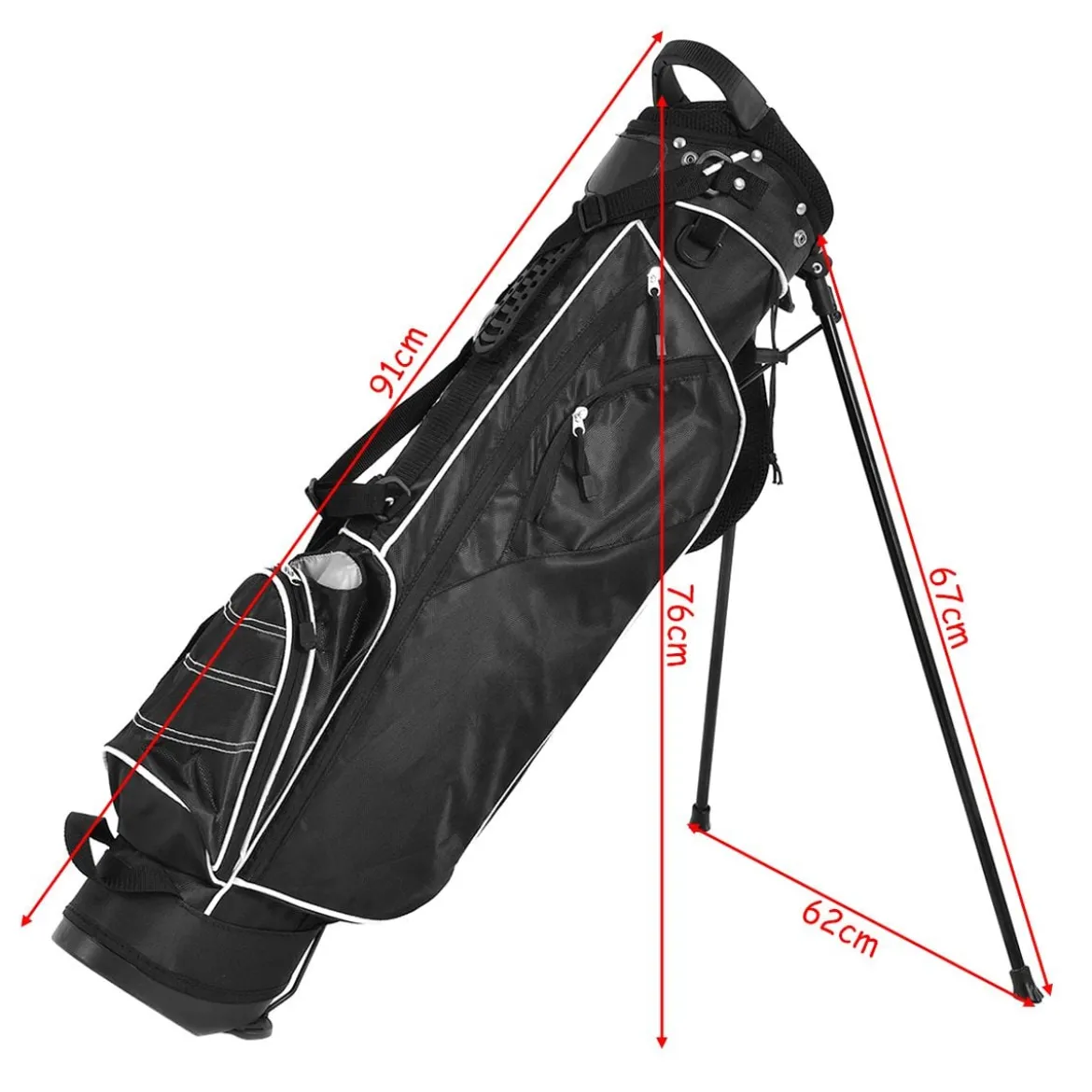 Golftasche 9 inch Golfbag Pencil Bag Profi-Reisebag Ständerbag mit Kopfteil und Tragegurt