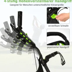 Golf Trolley 4 Rad Golftrolley Golfwagen Golf klappbar Golfcaddy Golf Push Cart aus Aluminum