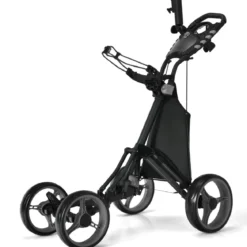 Golf Trolley 4 Rad Golftrolley Golfwagen Golf klappbar Golfcaddy Golf Push Cart aus Aluminum