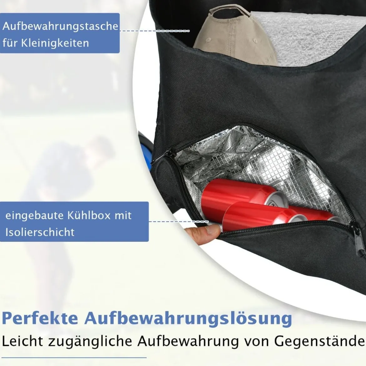 Golf Trolley 4 Rad Golftrolley Golfwagen Golf klappbar Golfcaddy Golf Push Cart aus Aluminum
