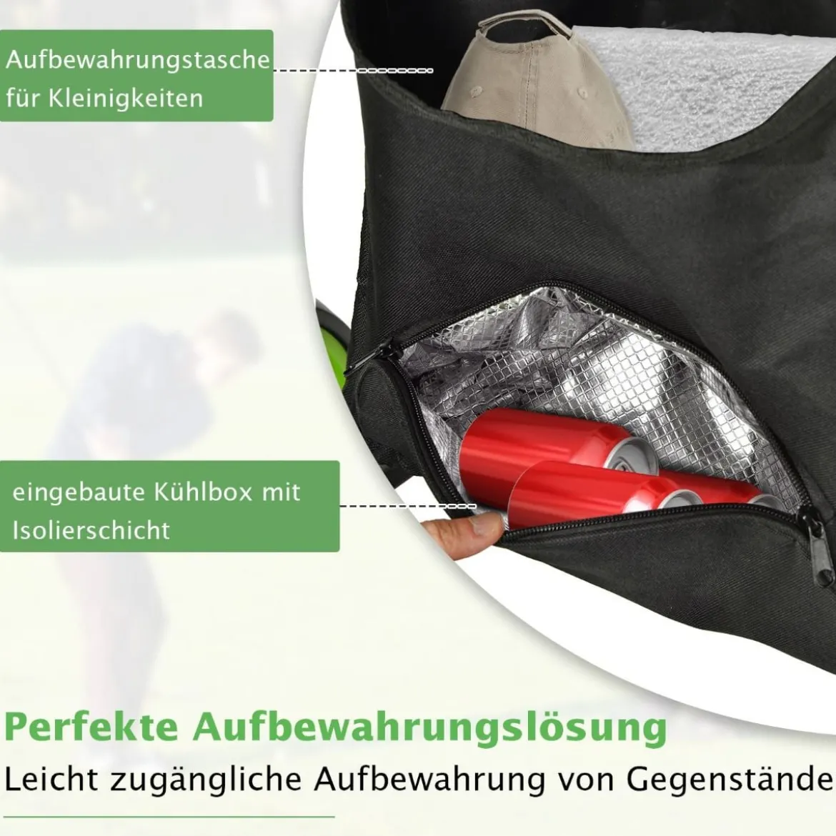 Golf Trolley 4 Rad Golftrolley Golfwagen Golf klappbar Golfcaddy Golf Push Cart aus Aluminum