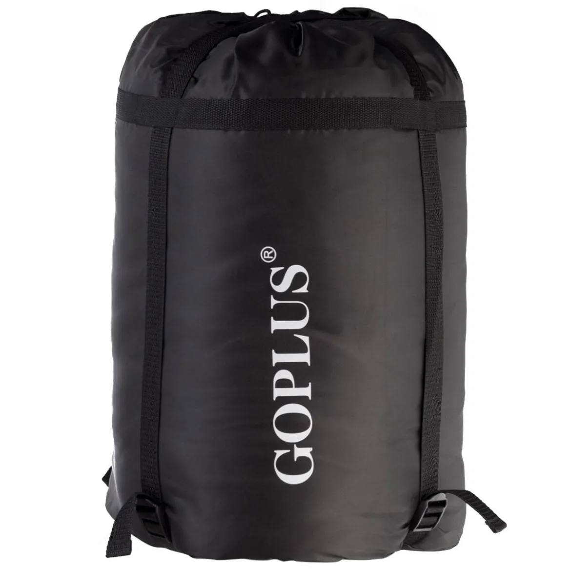 Goplus Doppelschlafsack 2 Personen XL Deckenschlafsack Schlafsack mit 2 Kissen Schwarz/Blau 220 x150 cm