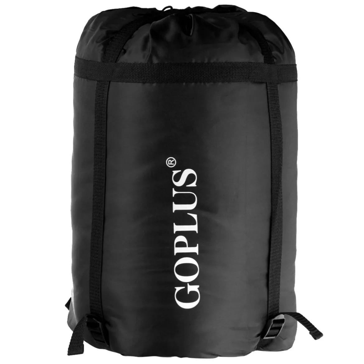 Goplus Doppelschlafsack 2 Personen XL Deckenschlafsack Schlafsack mit 2 Kissen Schwarz/Blau 220 x150 cm
