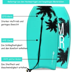 Goplus Sup Board Kinder Bodyboard Surfbrett Surfboard Grün 104 x 52 x 6 cm