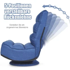 360-Grad-Drehbodenstuhl Bodensessel mit verstellbarer Rückenlehne 59 x 62 x 56 cm