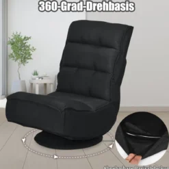 360-Grad-Drehbodenstuhl Bodensessel mit verstellbarer Rückenlehne 59 x 62 x 56 cm