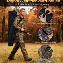 360 Grad Einweg-Durchsicht Bodenzelt Jagdversteck 4-Personen Pop-up Tarnzelt mit Tragetasche