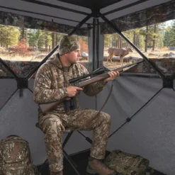 360 Grad Einweg-Durchsicht Bodenzelt Jagdversteck 4-Personen Pop-up Tarnzelt mit Tragetasche