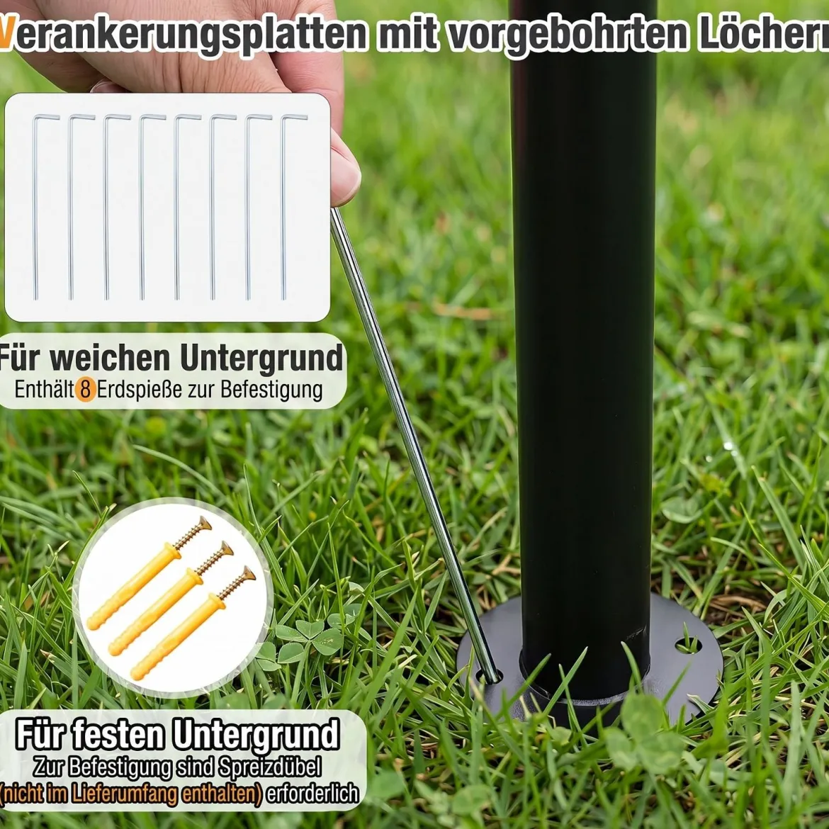 Grillpavillon Grillüberdachung mit Doppeldach Gartenlaube mit 2 Metall-Seitenregalen Grau