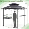 Grillpavillon mit Grillwagen Grillüberdachungen wetterfest Grilltisch Outdoor