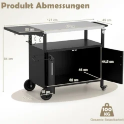 Grillpavillon mit Grillwagen Grillüberdachungen wetterfest Grilltisch Outdoor