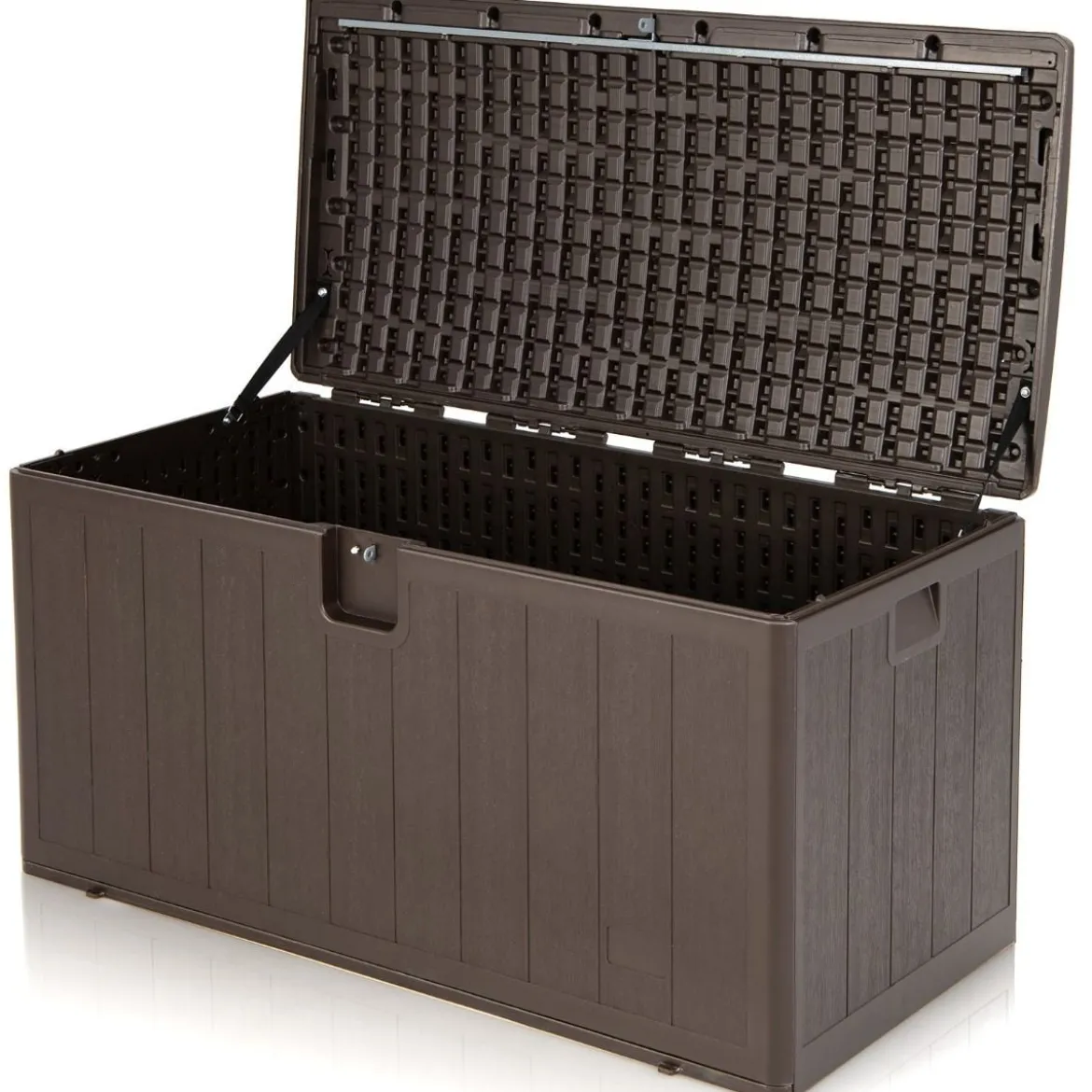 Große Aufbewahrungsbox mit 400 L Kapazität Sonnengeschützte Truhe 127,5 x 64 x 64 cm Braun